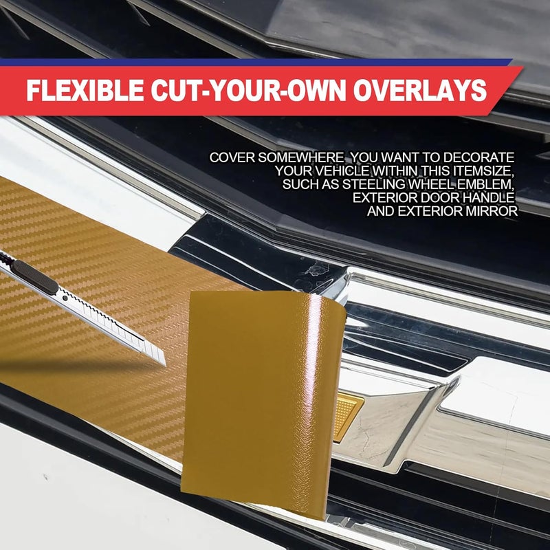 Vrasly Compatible with 11.8" x 4" 3PCS Chevy Bowtie Emblem Logo Stickers Cut DIY Decals, 3 Pcs Universal Overlay Yellow - Image 5